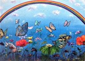 Butterfies-fairies-and-a-unicorn-40x35cm-acylic