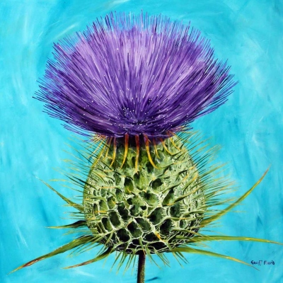 Purple-Thistle-1.0x1.0m-acylic-oil