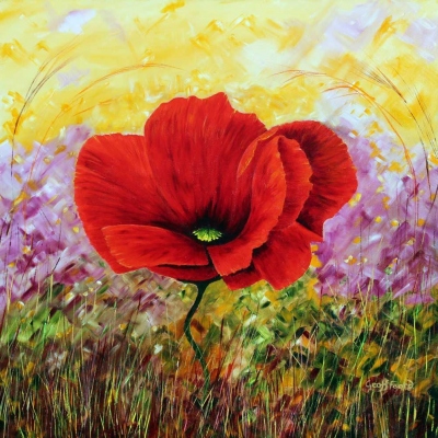 red-poppy-sunset-1.0x1.0m-acylic-oil